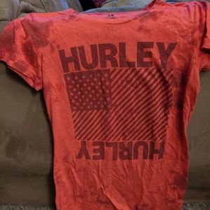 RARE red tyedye HURLEY American flag t-shirt size